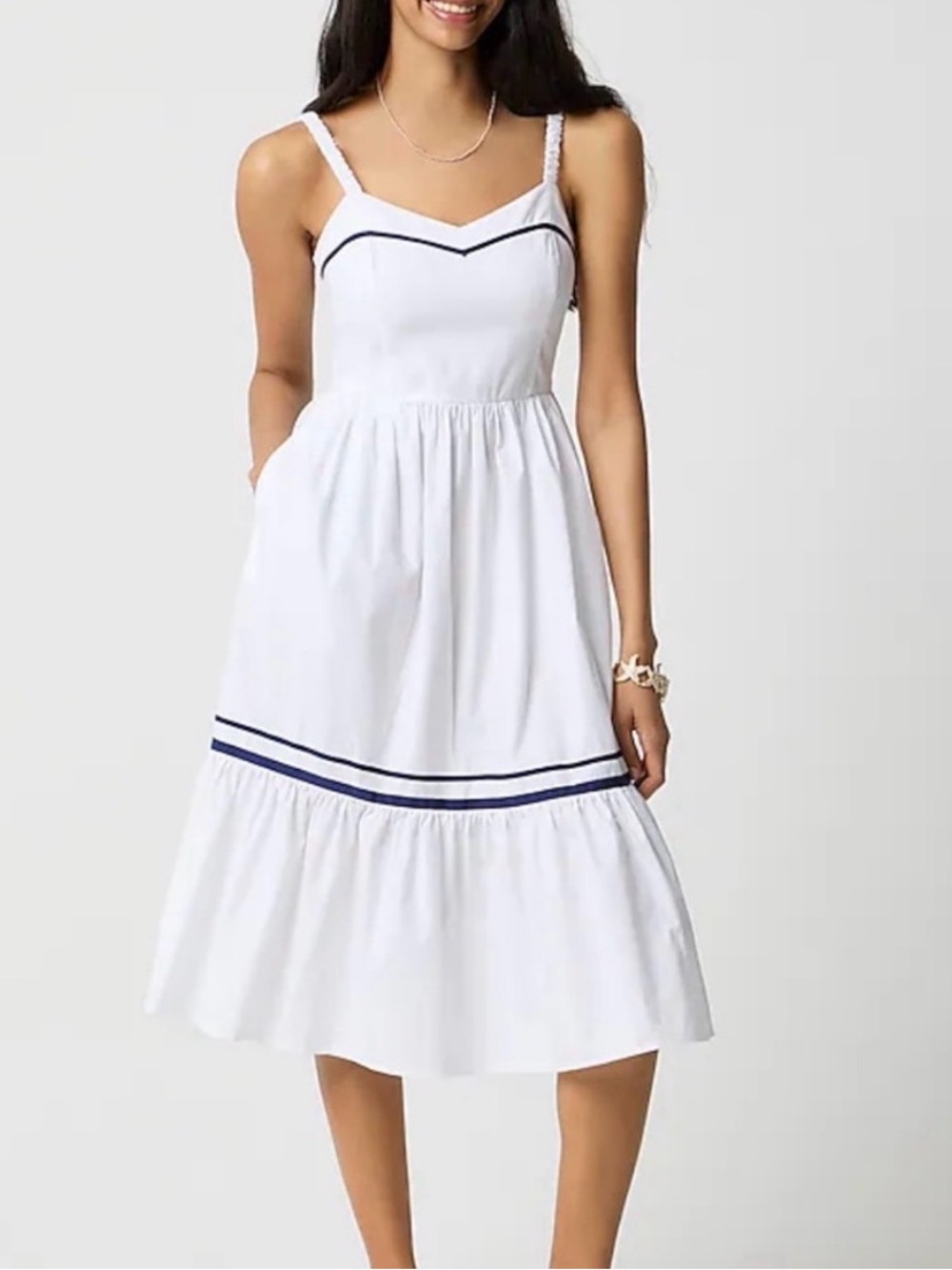 J. Crew White Midi Sundress